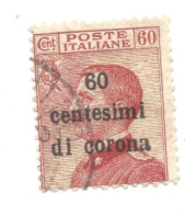 (COLONIE E POSSEDIMENTI) 1919, TRENTO E TRIESTE, SOPRASTAMPATI, 60c SU 60c - Francobollo Usato (CAT. SASSONE N.10) - Trentino & Triest