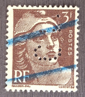 France 1945  N°715 Ob Perforé CL TB - Used Stamps