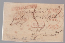 Une Lettre Dite Précurseur Belgique Mons  17  Novembre   1859 Après Le Départ    Destination Lille - Sonstige & Ohne Zuordnung