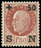 ** FRANCE - Poste - 552d, En Brun, Surcharge Noire, Certificat Renon: + 50 Sur 1.50f. Pétain - Unused Stamps