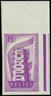 ** FRANCE - Poste - 1076, Essai Non Adopté Non Dentelé En Lilas, Fond Ligné: 15f. Europa 1956 - Unused Stamps