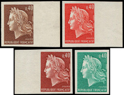 ** FRANCE - Poste - 1536B, 4 Essais De Couleur Non Dentelés: 0.40 Cheffer - Unused Stamps
