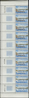 ** FRANCE - Poste - 1585a, Bande De 10 Dont 2 Exemplaires Brun-rouge Omis Et 2 Exemplaires Ponton Clair: La Trinité/Mer - Unused Stamps