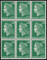 ** FRANCE - Poste - 1611e, Bloc De 9, Exemplaire Du Centre Avec Anneau Lune: 0.30 Cheffer - Unused Stamps