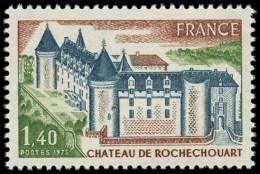 ** FRANCE - Poste - 1809a, Toit Du Château Bleu Pâle (+ Normal): 1.40f. Château De Rochechouart - Unused Stamps