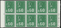 ** FRANCE - Poste - 1815c, Bloc De 10 De Carnet Sans Bande De Phosphore: 60c. Béquet Vert - Unused Stamps