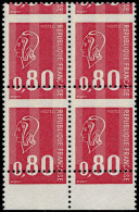 ** FRANCE - Poste - 1816g, Bloc De 4, Piquage à Cheval: 0.80 Marianne De Béquet - Unused Stamps