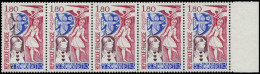 ** FRANCE - Poste - 2235, Bande De 5, 1 Exemplaire Oiseau Brun Et Bleu (oiseau Brun Spink: 1400 €) - Unused Stamps