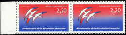 ** FRANCE - Poste - 2560a, Paire Horizontale Dont 1 Ex Sans Signature Folon - Unused Stamps