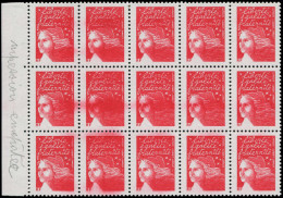** FRANCE - Poste - 3417, Bloc De 15, 5 Valeurs Impression Empâtée (surencrage): Tvp Luquet - Unused Stamps