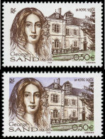 ** FRANCE - Poste - 3645a, Couleur Violette Omise, Signé Calves (+ Normal): George Sand - Unused Stamps