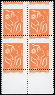 ** FRANCE - Poste - 3739e, Bloc De 4, Piquage à Cheval, Bdf: 1€ Lamouche - Unused Stamps