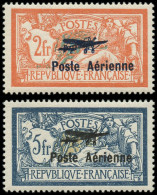 ** FRANCE - Poste Aérienne - 1/2, Signés Brun, TB Centrage: 2f. Et 5f. Merson - 1927-1959 Ungebraucht