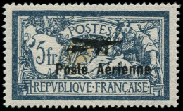 * FRANCE - Poste Aérienne - 2, Signé Brun, Centrage TB: 5f. Merson Surchargé - 1927-1959 Ungebraucht