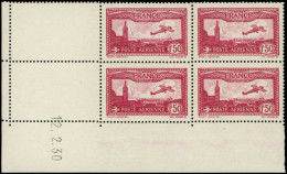 ** FRANCE - Poste Aérienne - 5, Bloc De 4, Cd 12/2/30: 1.50f. Rouge - 1927-1959 Ungebraucht