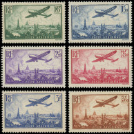 ** FRANCE - Poste Aérienne - 8/13, Complet 6 Valeurs: Avions Survolant Paris - 1927-1959 Neufs