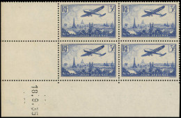** FRANCE - Poste Aérienne - 12, Bloc De 4 Cdf 18/9/35: 3f. Bleu - 1927-1959 Neufs