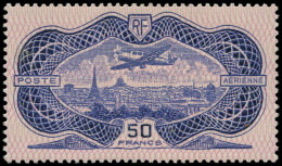* FRANCE - Poste Aérienne - 15, 50f. Burelé - 1927-1959 Nuevos