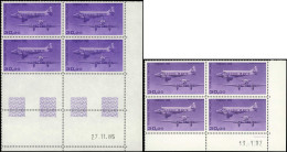 ** FRANCE - Poste Aérienne - 59 + 59b, Blocs De 4 CD: 30f. Violet - 1960-.... Neufs