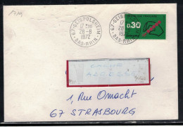 YT 1719 SSL/ 67 GEISPOLSHEIM CACHET MANUEL 28/8/1972 - Manual Postmarks
