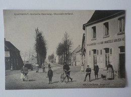1900 CP Animée Quatrecht Gentsche Steenweg Chaussée De Gand Wetteren Café ? Van Wanzeele Edit De Blende - Wetteren