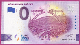 0-Euro XEMA 2022-3 MÜNGSTENER BRÜCKE - 125 JAHRE - Private Proofs / Unofficial