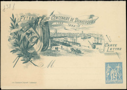 N FRANCE - Entiers Postaux - Storch J 38f, Carte Lettre Tsc 15c. Sage Bleu (timbre En Bas), Tirage 1000: Centenaire De D - Sonstige & Ohne Zuordnung