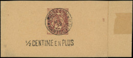 O FRANCE - Entiers Postaux - 108 BJ5, Bande Journal 2c. Blanc "Nantes 4 Mai 1912", Avec Surcharge Griffe "1/2 Centime En - Autres & Non Classés