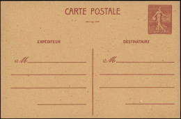 N FRANCE - Entiers Postaux - Cp Semeuse Lignée 1.20f. Brun/chamois - Other & Unclassified