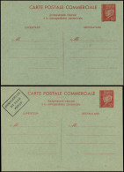 N FRANCE - Entiers Postaux - 512 CP4/5, 2 Cartes Postales: 80c. Rouge S. Vert - Andere & Zonder Classificatie