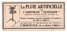 1932 - Publicité - Arroseurs Zeyssolff Au 50 Rue Bichat à Paris 10ème - Reclame