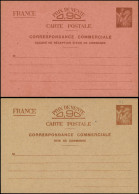 N FRANCE - Entiers Postaux - Sans Valeur CP 3/4, Iris Sans Valeur "0.90", 2 Cartes Commerciales "Avis De Commande" & "Ac - Autres & Non Classés