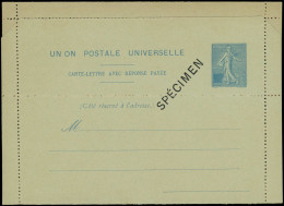 N FRANCE - Entiers Postaux - Storch Pel-F, Essai De Carte Lettre Avec Réponse Payée Pour L'UPU (1906), Semeuse Lignée Sa - Autres & Non Classés
