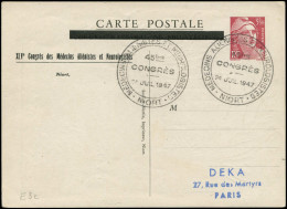 N FRANCE - Entiers Postaux - Storch 1947 EC3, Repiquage Congrès De Médecine - Autres & Non Classés