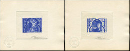 EPA FRANCE - Epreuves D'Artiste - 1492, 2 épreuves D'artiste En Bleu, Signées Bétemps (1 Négatif): Vitrail De Ste Chapel - Künstlerentwürfe