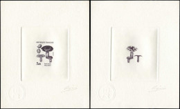 EPA FRANCE - Epreuves D'Artiste - 2491, 2 épreuves D'artiste En Violet-noir (1 Négatif), Signées: Champignon Russula - Künstlerentwürfe