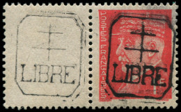 ** FRANCE - Libération (N° Et Cote Mayer) - Méasnes 1, Signé, Double Surcharge: 1f. Pétain Rouge - Liberazione