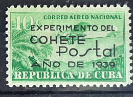 CUBA 1939 Air Rocket Mail 10c Green MNH - Unused Stamps