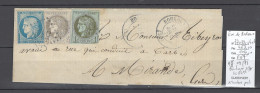 France - Lettre - Affranchissement 09/71 - Boulogne /mer - Emission De Bordeaux - 1849-1876: Période Classique