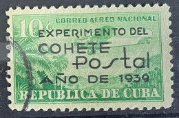 CUBA 1939 Air Rocket Mail 10c Green Used - Oblitérés