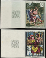 ** FRANCE - Non Dentelés - 1376/77, Bdf: Vitrail De Ste. Foy, Conches Et Delacroix - Unused Stamps
