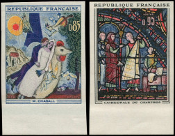 ** FRANCE - Non Dentelés - 1398/99, Bdf: Vitrail De Chartes Et Les Mariés De Chagall - Neufs