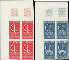 ** FRANCE - Non Dentelés - 1490/91, 2 Blocs De 4, Cdf: Europa 1966 - Sin Clasificación
