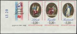 ** FRANCE - Non Dentelés - 2576a, Tryptique Avec Vignette, Cdf: Bicentenaire De La Révolution - Unclassified