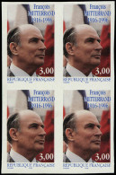 ** FRANCE - Non Dentelés - 3042a, Bloc De 4: 3.00f. Mitterrand (100 Ex. Connus) - Zonder Classificatie