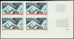 ** FRANCE - Non Dentelés - 3044a, Bloc De 4 Cdf (50 Exemplaires Connus): Centre Georges Pompidou - Sin Clasificación