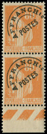 ** FRANCE - Préoblitérés - 75a, Tenant à Normal, Un Exemplaire "t" Surélevé: 80c. Paix Orange - 1893-1947