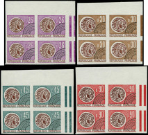 ** FRANCE - Préoblitérés - 130/33, 4 Blocs De 4, Cdf Non Dentelés - 1964-1988