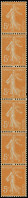 ** FRANCE - Roulettes - 5, Bande De 6 Verticale: 5c. Semeuse Orange - Rollen