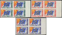 ** FRANCE - Service - 29/30 + 34, 3 Blocs De 4 Non Dentelés (Spink) - Neufs